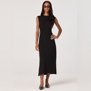 Astr Black Sleeveless Midi Dress